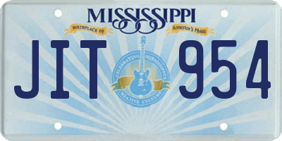 MS license plate JIT954