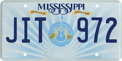 MS license plate JIT972