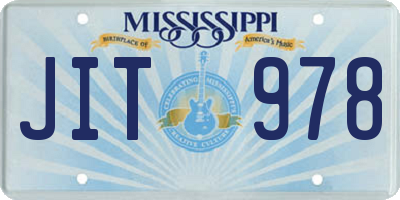 MS license plate JIT978