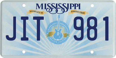 MS license plate JIT981