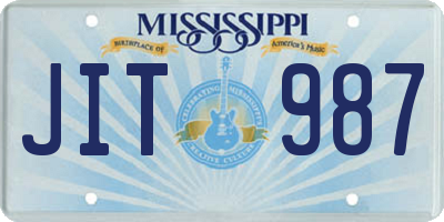 MS license plate JIT987