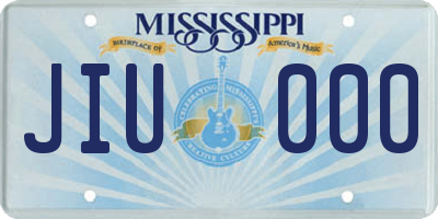 MS license plate JIU000
