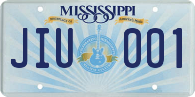 MS license plate JIU001