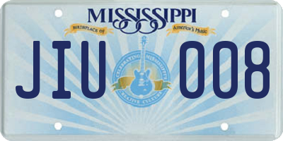 MS license plate JIU008