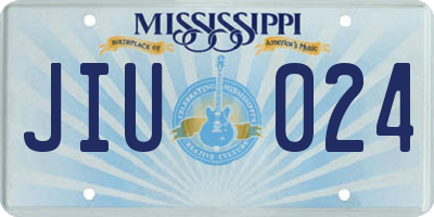 MS license plate JIU024