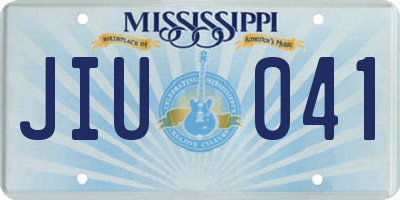 MS license plate JIU041