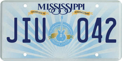 MS license plate JIU042