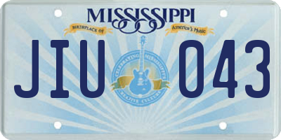 MS license plate JIU043