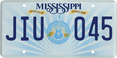 MS license plate JIU045