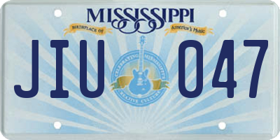 MS license plate JIU047
