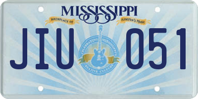 MS license plate JIU051