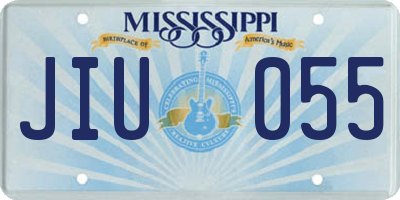 MS license plate JIU055