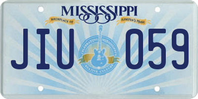 MS license plate JIU059