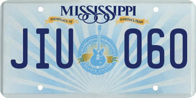 MS license plate JIU060