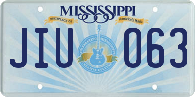 MS license plate JIU063