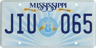 MS license plate JIU065