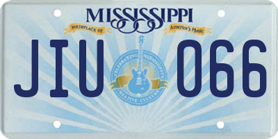 MS license plate JIU066