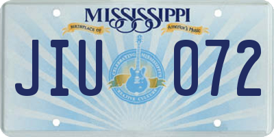 MS license plate JIU072