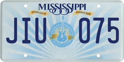 MS license plate JIU075