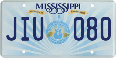 MS license plate JIU080