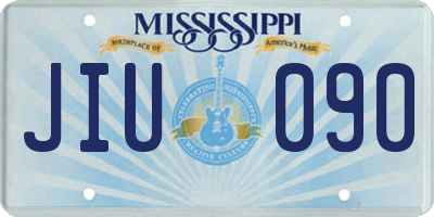 MS license plate JIU090