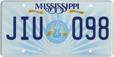MS license plate JIU098