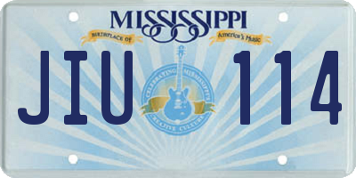 MS license plate JIU114