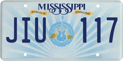 MS license plate JIU117