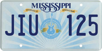 MS license plate JIU125