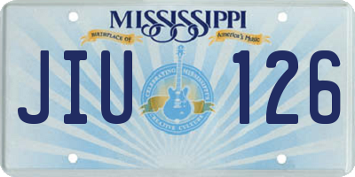 MS license plate JIU126
