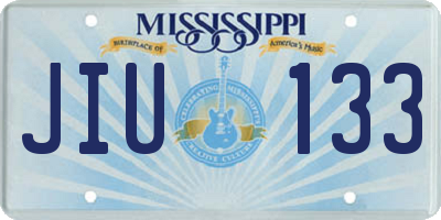 MS license plate JIU133