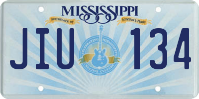MS license plate JIU134