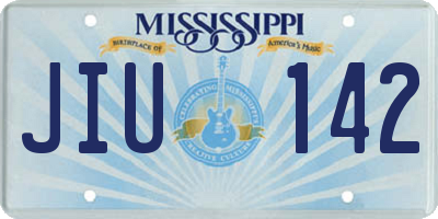 MS license plate JIU142