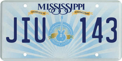 MS license plate JIU143
