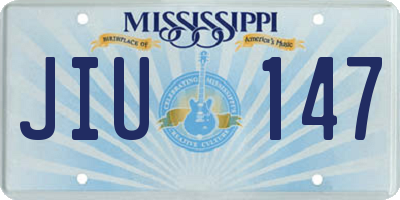 MS license plate JIU147