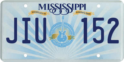MS license plate JIU152