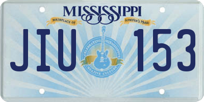 MS license plate JIU153