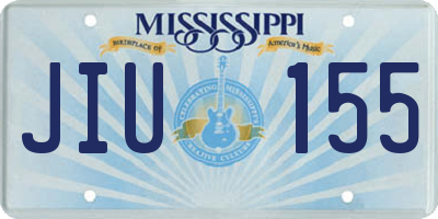 MS license plate JIU155