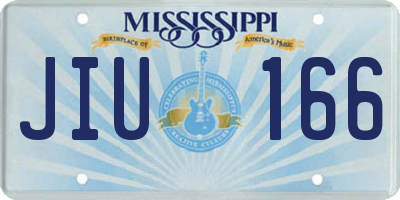 MS license plate JIU166