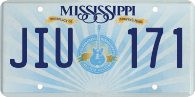 MS license plate JIU171