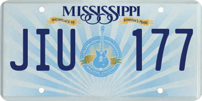 MS license plate JIU177