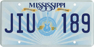 MS license plate JIU189