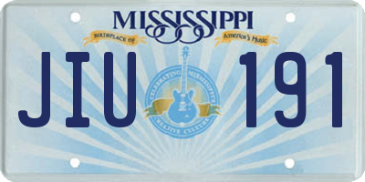MS license plate JIU191