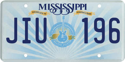 MS license plate JIU196