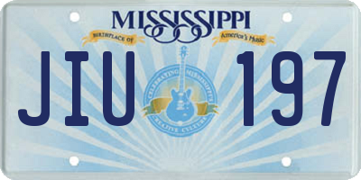 MS license plate JIU197
