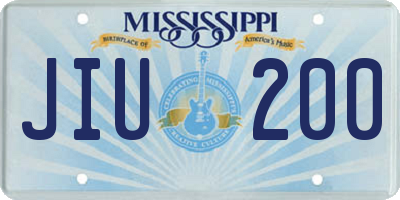 MS license plate JIU200
