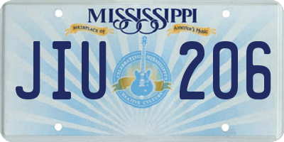 MS license plate JIU206