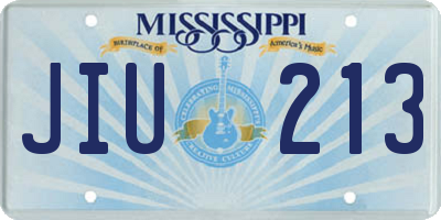 MS license plate JIU213