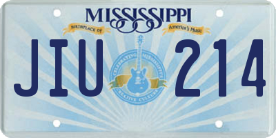 MS license plate JIU214