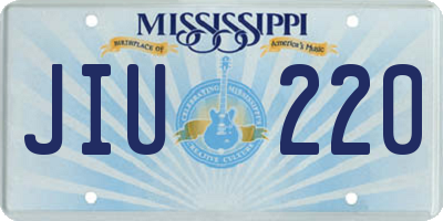 MS license plate JIU220
